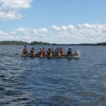 Leg one paddlers approaching International Falls