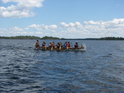 Leg one paddlers approaching International Falls