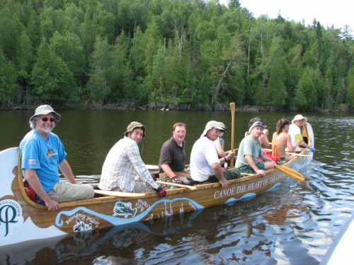 Seine River Reserve Village, Canadian Member of Parliament John Rafferty in the stern