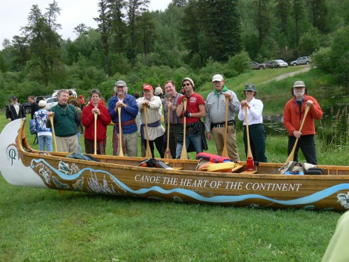 Rich Kelley, Chair of Heart of the Continent Partnership and Trustee of the Quetico Foundation from St. Paul, MN; Pamela Cain-Hawley, Curator of Fort Frances Museum;John Rafferty, Member of Parliament - Thunder Bay/Rainy River, resident of Fort Frances; Robin Reilly, Superintendent, Quetico Provincial Park; Brian McLaren, professor, Lakehead University - Forestry, Thunder Bay; Spencer Scott, 2nd year student at Lakehead University; Darryl Bathel, retired, Department of Natural Resources - Fisheries - Duluth, MN; Liz Roat, U.S. Forest Service, Superior National Forest, Duluth, MN; John Radosevich-Craig, Superior National Forest Volunteer and group chef (Photo courtesy Lisa Pattnia, U.S. Forest Service)