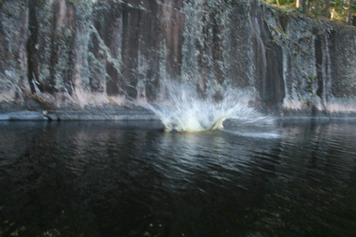 Robin Reilly’s Crooked Lake cliff jump - too much splash!